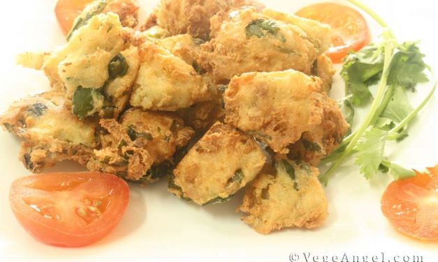 Vegetarian Recipe: Crispy Soya Nuggets with Celery Leaf