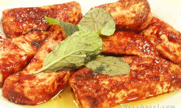 Vegetarian Recipe: Pan-Fried Tofu with Red Yeast Rice Paste