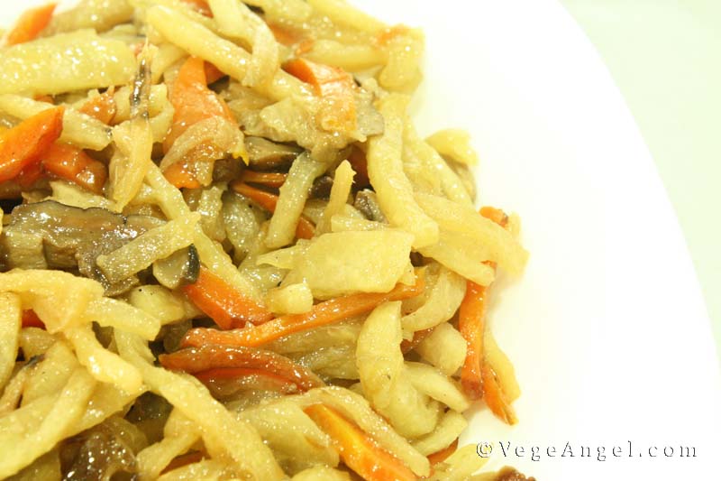 素食食谱：胡椒三丝菜