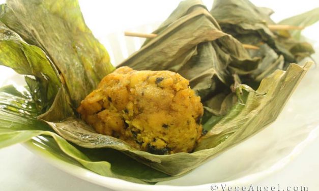 Vegetarian Recipe: Baked Soya Dumplings with Turmeric Leaf