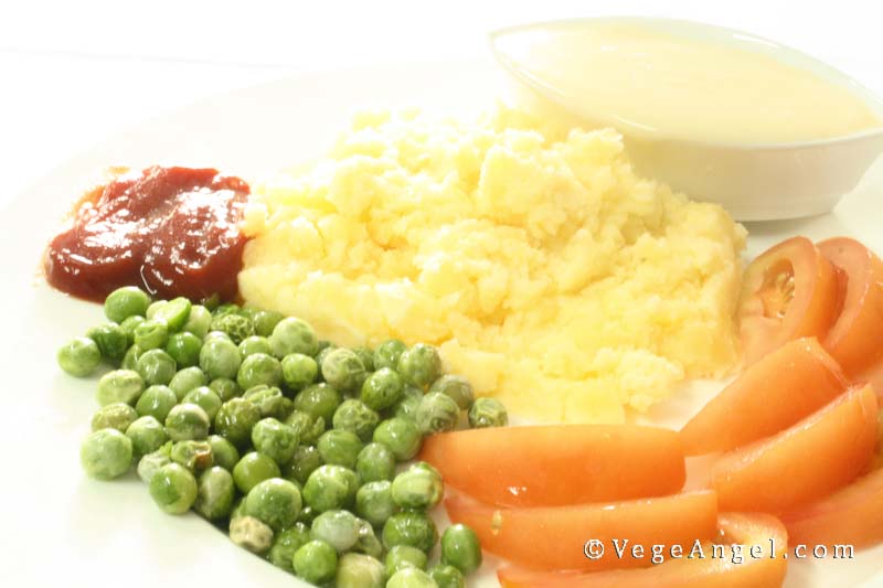 Vegetarian Recipe: Mashed Potatoes with Baked Green Peas