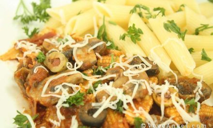 Vegetarian Recipe: Penne Pasta with Tomato and Mushroom