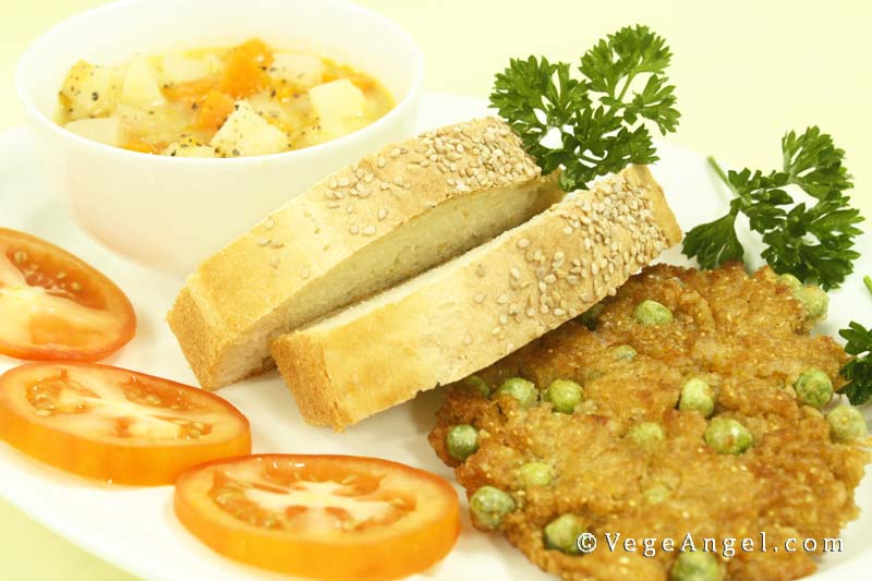 素食食谱：燕麦青豆松饼