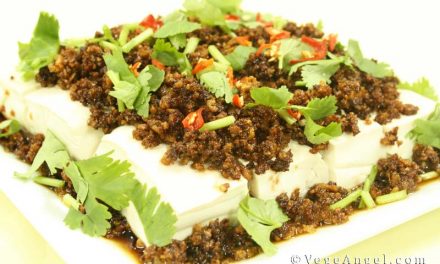 Vegetarian Recipe: Steamed Silken Tofu Topped With Seasoned Soy Mince