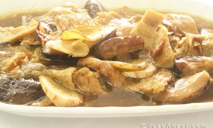 Vegetarian Recipe: Simmered Ginger and Bean Curd Sticks in Mushroom Sauce