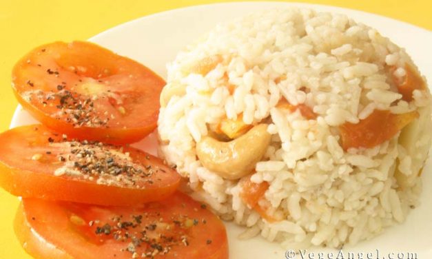 Vegetarian Recipe: Tomato, Potato and Cashew Nut Rice