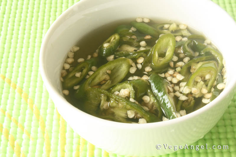 Vegetarian Recipe: Pickled Green Chilies