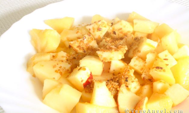 Vegan Recipe: Apple and Steamed Potatoes Dressed with Flax Seed Oil