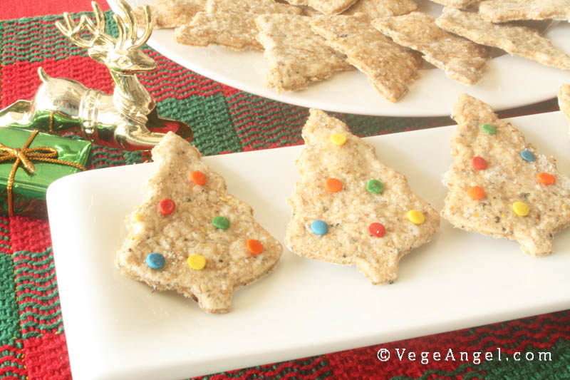 Vegan Recipe: Christmas Tree Oatmeal Crackers