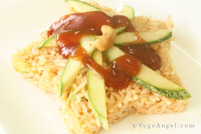 Vegan Recipe: Tomato Sauce Fried Rice