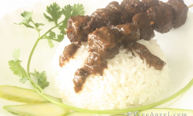 Vegan Recipe: Marinated Soy Meat Rice