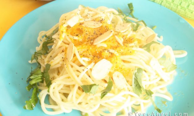 Vegan Recipe: Spaghetti with Soy Pumpkin Sauce