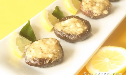 Vegan Recipe: Baked Shiitake Mushrooms with Tofu and Rosemary