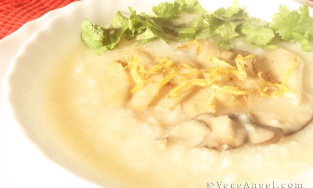 Vegan Recipe: Nutritional King Oyster Mushroom Congee