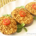 Vegan Recipe: Golden Roasted Eggplant with Textured Soy Protein and Cherry Tomatoes