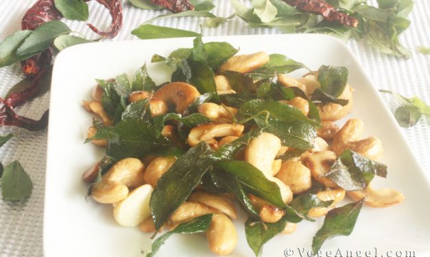 Vegan Recipe: Salted and Curry Leaf Flavored Cashew Appetizer