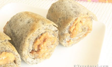 Vegan Recipe: Black Sesame and Peanut Butter Pancake Rolls