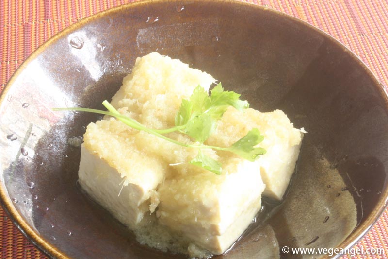 Vegan Recipe: Steamed Tofu with Minced Ginger and Sea Salt
