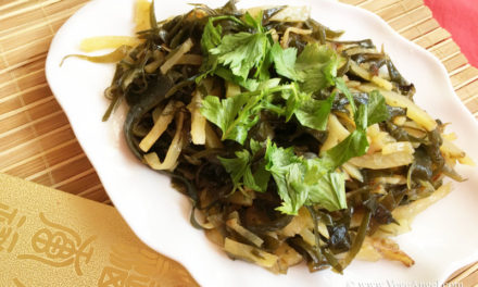 Vegan Recipe: Stir-Fried Kelp and Potato Strips with Organic Sea Salt